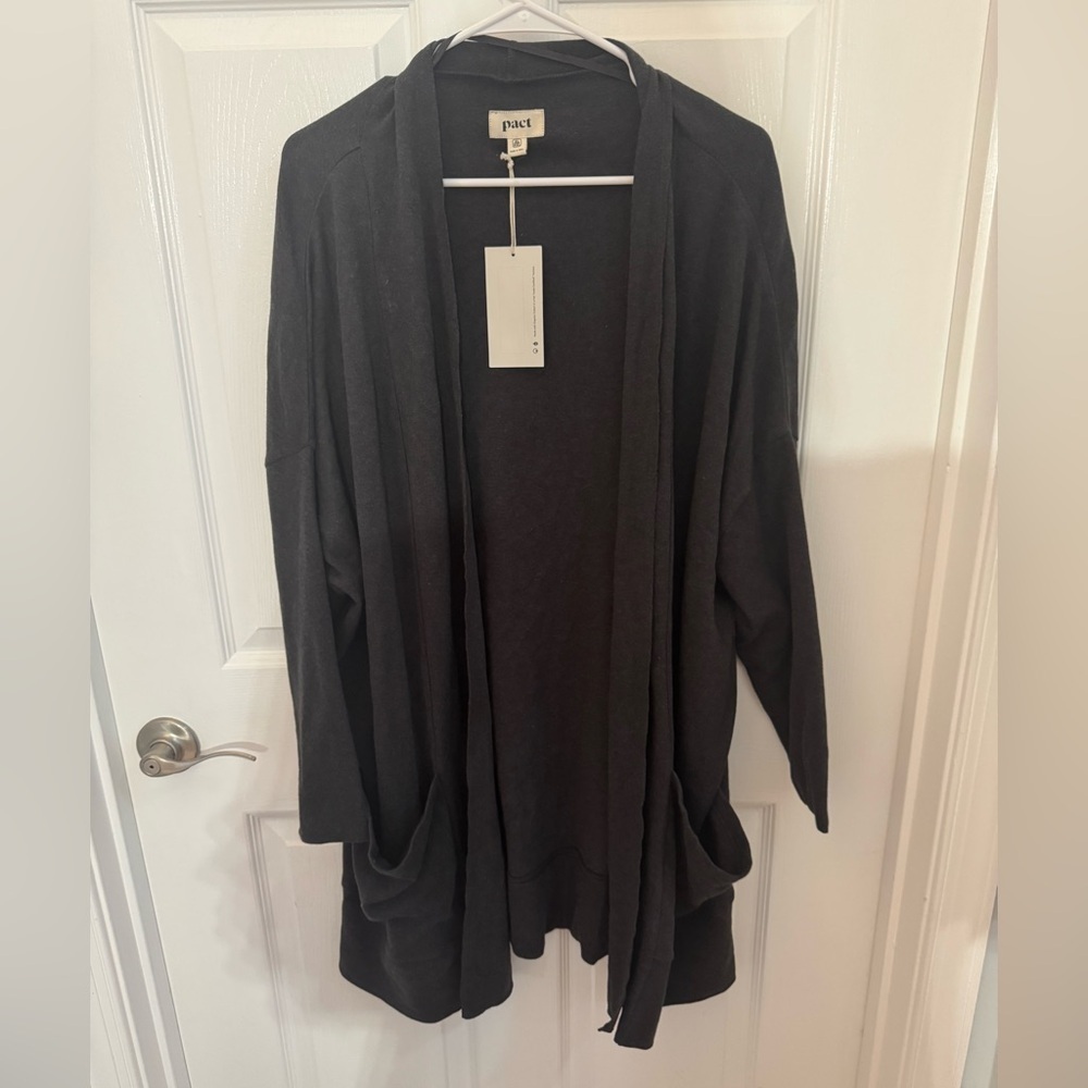 Pact Women's Charcoal Cardigan Sweater